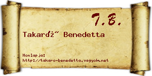 Takaró Benedetta névjegykártya